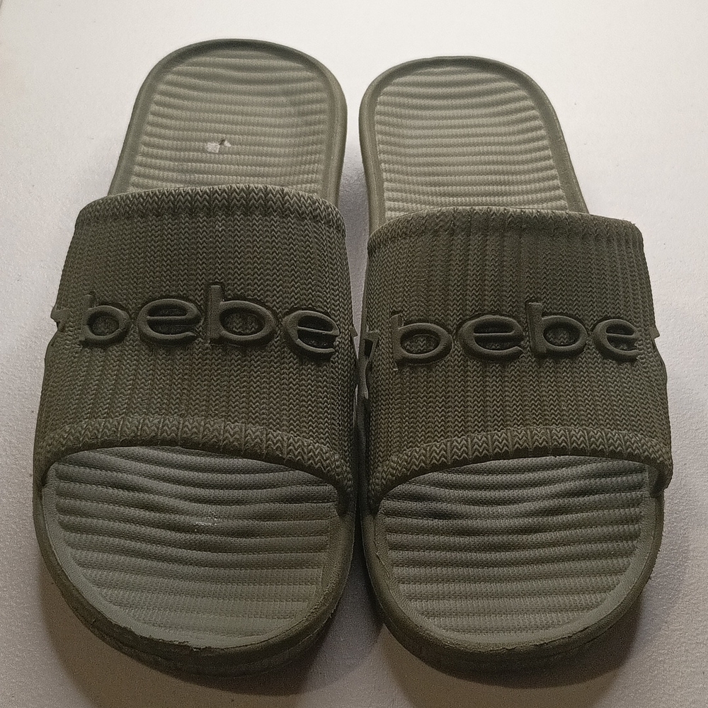 Olive Green Bebe Slides